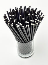 Load image into Gallery viewer, Black paper straws made in UK. Our biodegradable eco friendly paper straws are recyclable with a low carbon footprint. Say no to plastic – our planet matters.